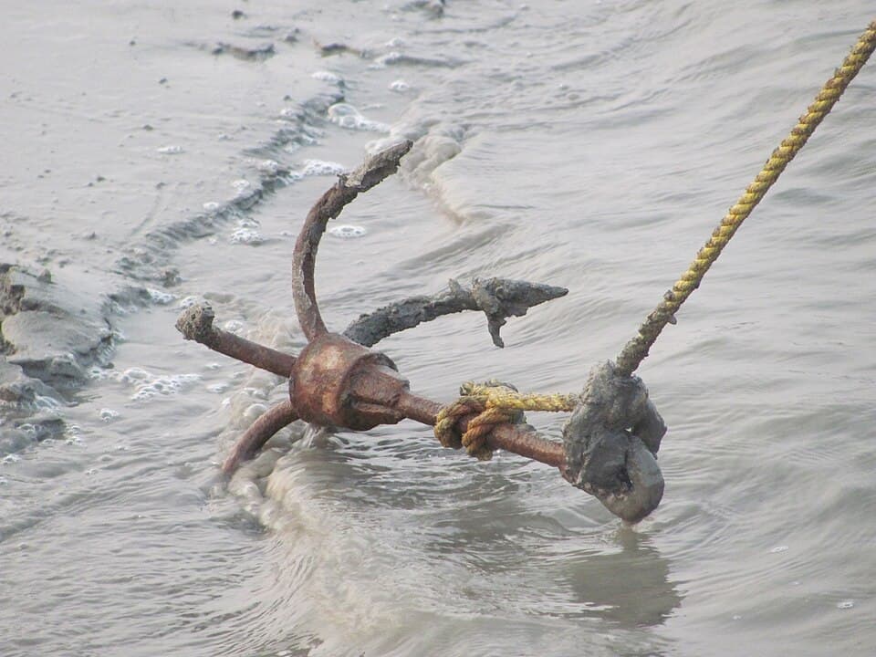 A real folding grapnel anchor